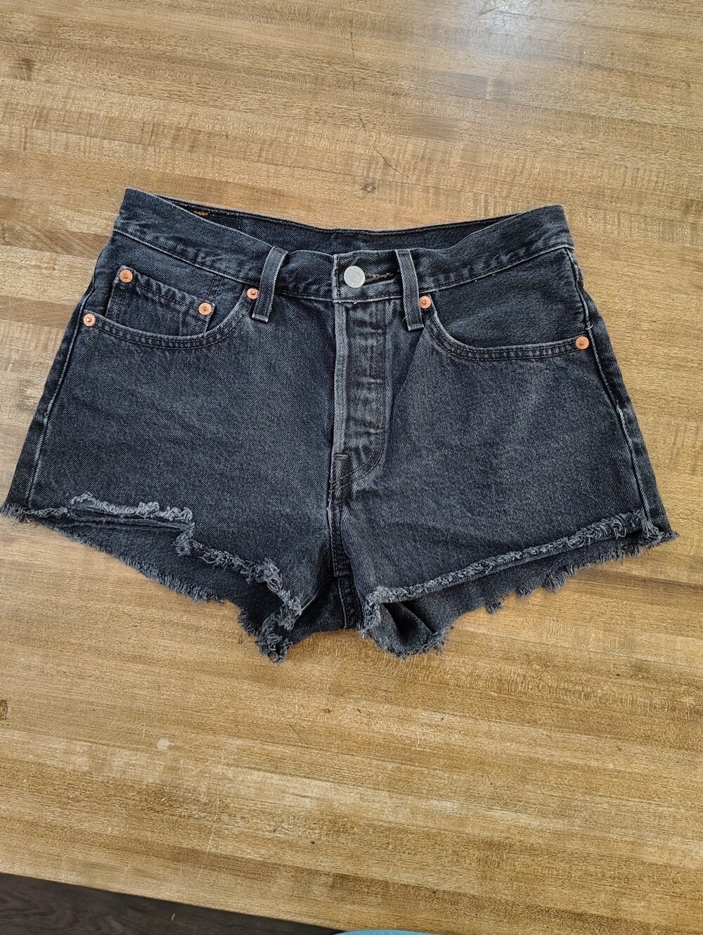 501® Original Cutoff Button Fly Shorts Faded Black Size 26